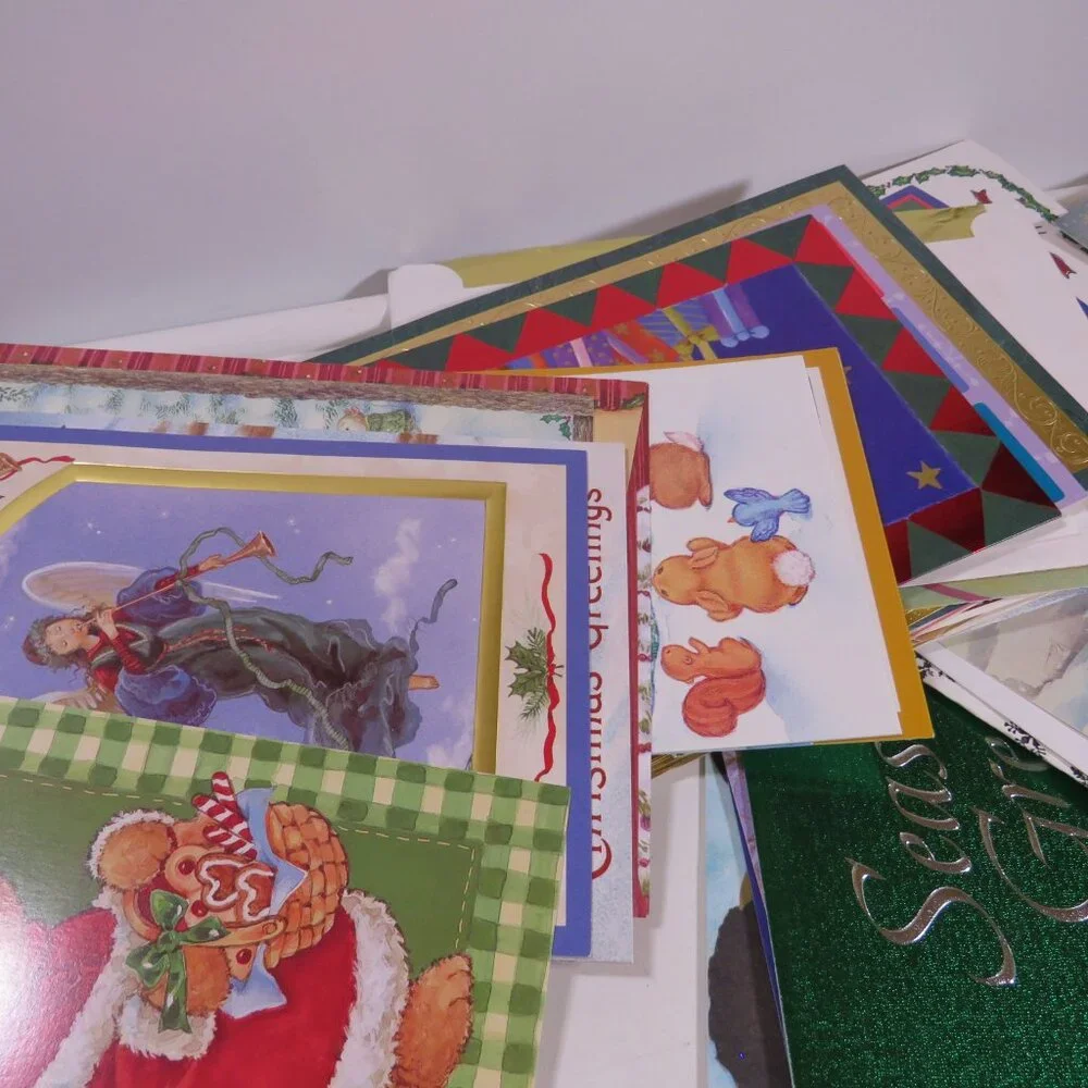 CHRISTMAS - WINTER Greeting Cards (Used) and other Craft Items MIXTURE